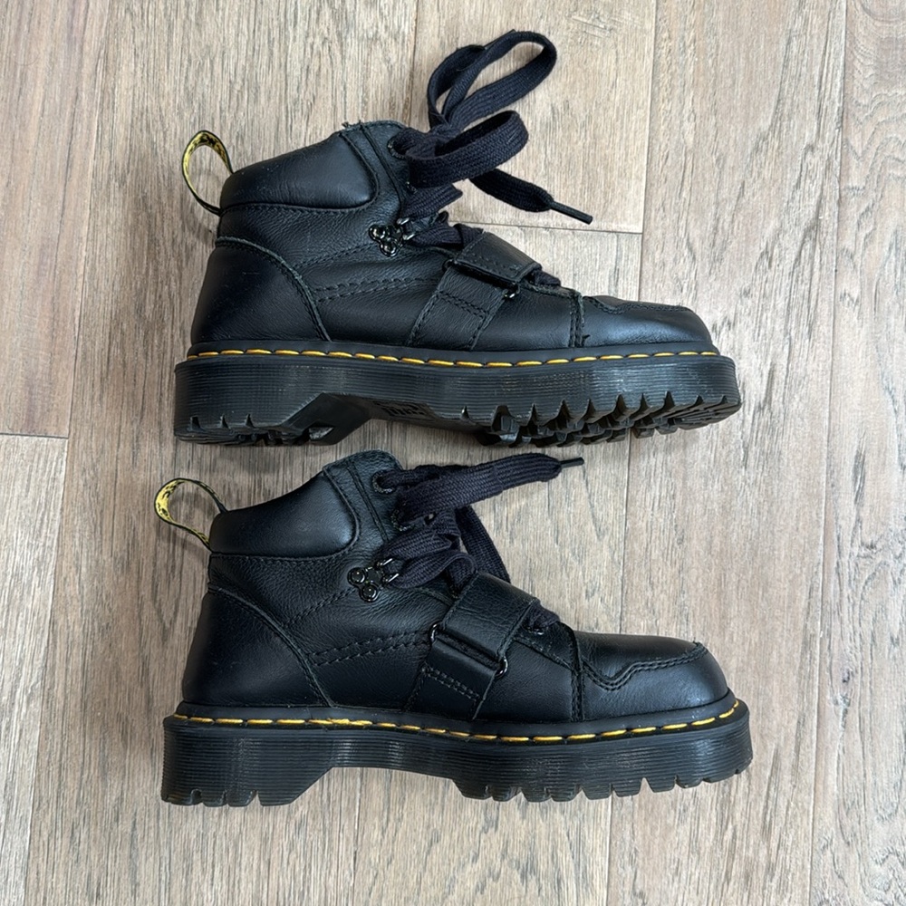 Dr. Martens Black Leather Moto Boots - Picture 6 of 9